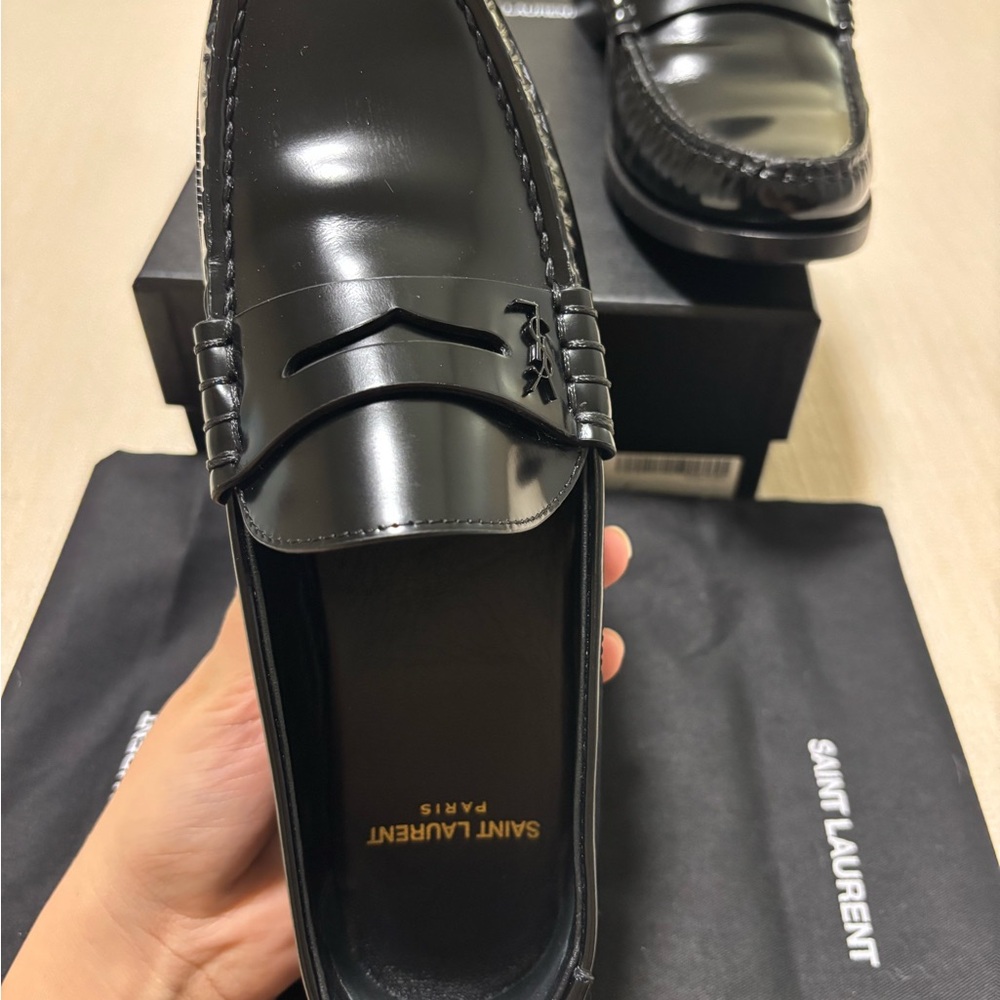 Saint Laurent Black Patent Leather Loafers - Picture 2 of 7